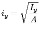 $ i_y=\sqrt{\displaystyle\frac{I_y}{A}}$