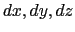 $ dx, dy, dz$