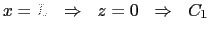 $\displaystyle x=L \hspace{0.25cm} \Rightarrow \hspace{0.25cm} z=0 \hspace{0.25cm} \Rightarrow \hspace{0.25cm} C_1$